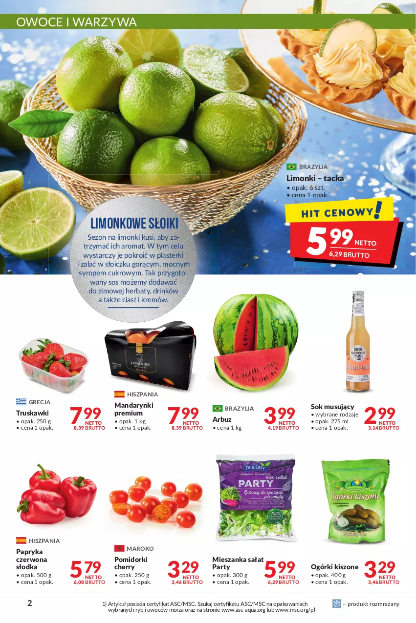 Gazetka promocyjna Makro - [Oferta promocyjna] Artykuły spożywcze i przemysłowe - ważna 27.12.2021 do 05.01.2022 - strona 2 - produkty: Arbuz, Mandarynki, Mieszanka sałat, Mus, Owoce, Papryka, Papryka czerwona, Plasterki, Pomidorki, Sałat, Sok, Sos, Syrop, Truskawki, Warzywa