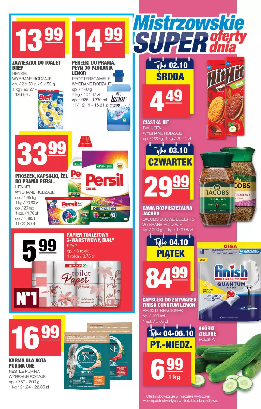 Gazetka promocyjna Spar - Spar - ważna 23.09 do 03.10.2024 - strona 7 - produkty: Bref, Finish, Lenor, Persil, Płyn do płukania, Pur, Purina