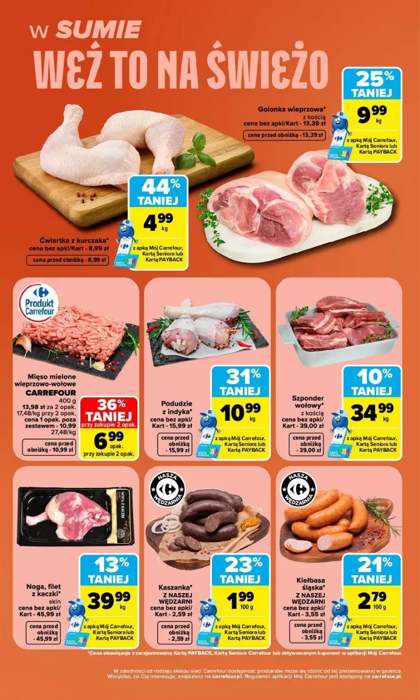 Gazetka promocyjna Carrefour - Gazetka Carrefour, Market w SUMIE weź to na świeżo - ważna 29.06 do 04.07.2026 - strona 2 - produkty: Golonka wieprzowa, Kasza, Kaszanka, Kiełbasa, Kurczak, Mięso, Mięso mielone