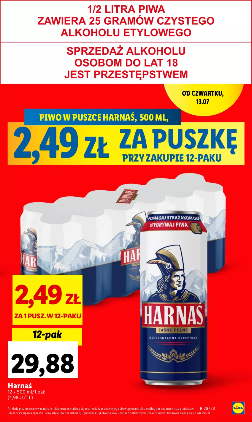 Gazetka promocyjna Lidl - GAZETKA - ważna 13.07 do 15.07.2023 - strona 21 - produkty: Harnaś, Piwo