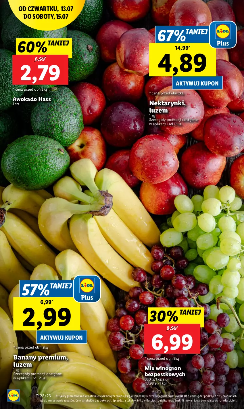 Gazetka promocyjna Lidl - GAZETKA - ważna 13.07 do 15.07.2023 - strona 28 - produkty: Banany, Nektar, Wino