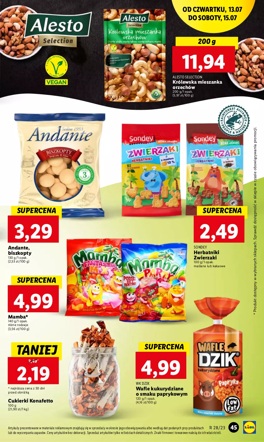 Gazetka promocyjna Lidl - GAZETKA - ważna 13.07 do 15.07.2023 - strona 59 - produkty: Biszkopty, Cukier, Cukierki, Herbatniki, Kakao, Mamba, Wafle