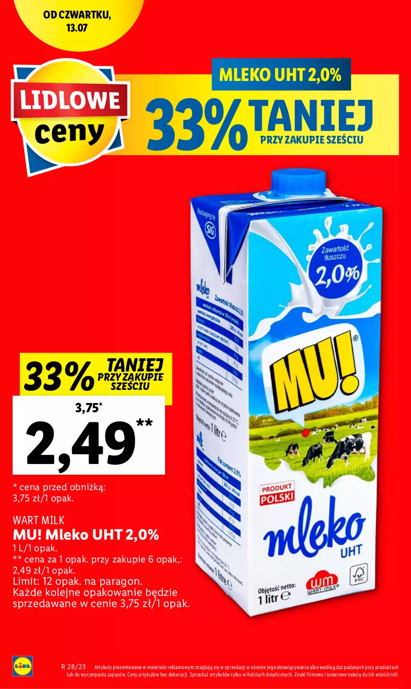 Gazetka promocyjna Lidl - GAZETKA - ważna 13.07 do 15.07.2023 - strona 6 - produkty: Mleko, Olej