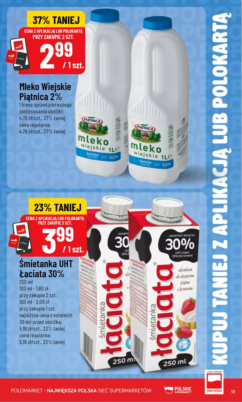 Gazetka promocyjna PoloMarket - Kupuj taniej z aplikacją - ważna 22.07 do 28.07.2026 - strona 13 - produkty: Mleko, Piątnica
