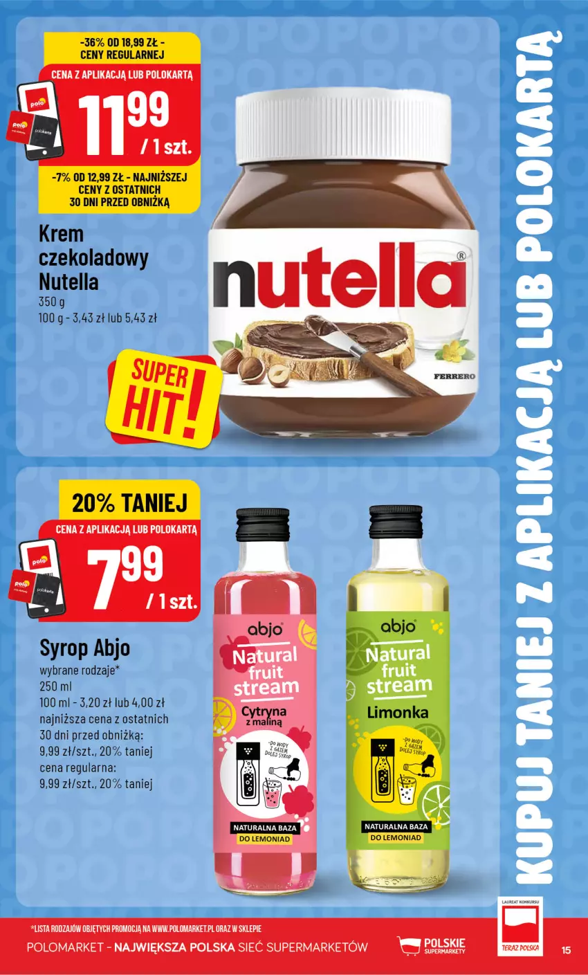 Gazetka promocyjna PoloMarket - Kupuj taniej z aplikacją - ważna 22.07 do 28.07.2026 - strona 15 - produkty: Laur, Nutella, Syrop, Tera