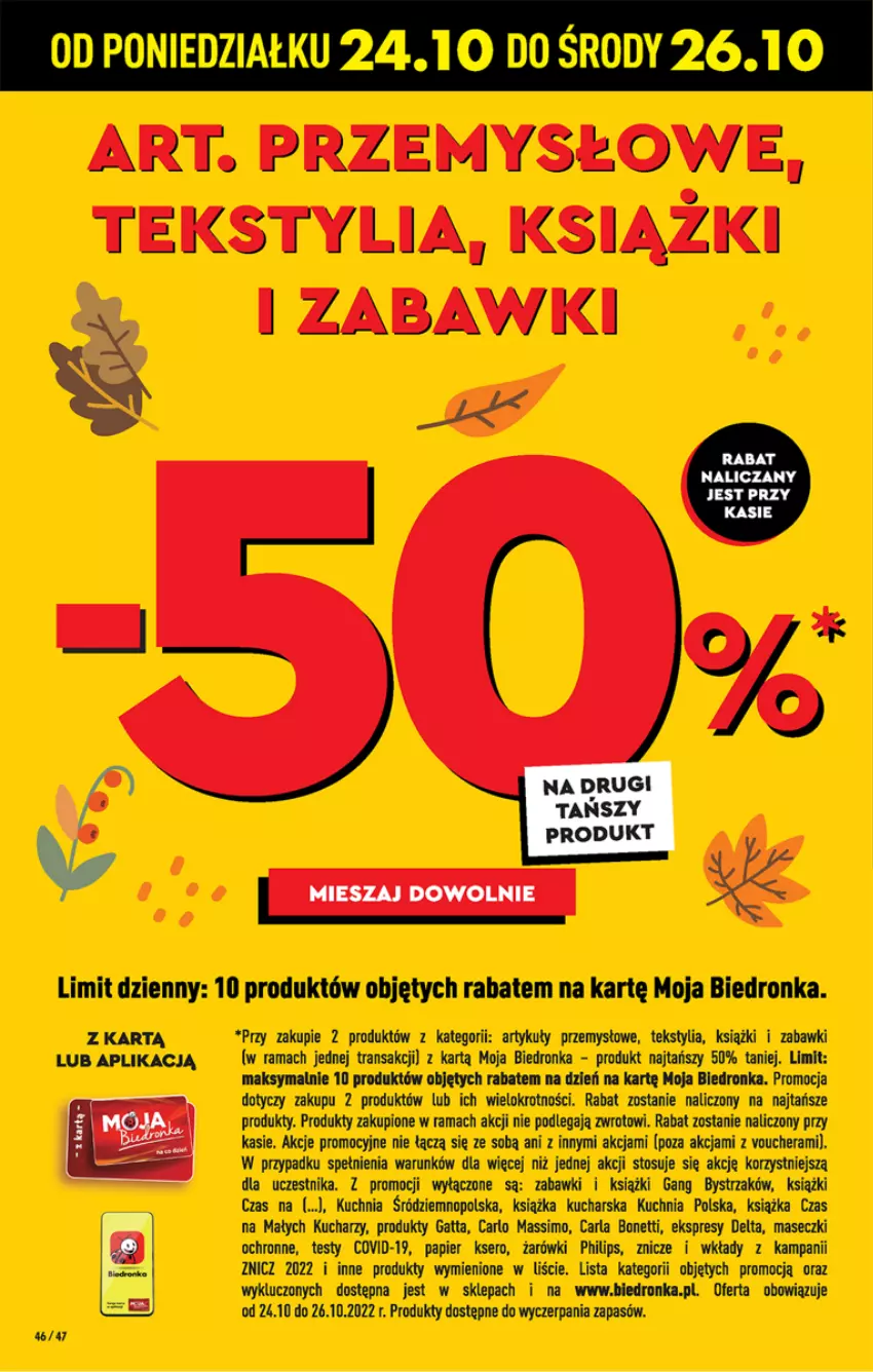 Gazetka promocyjna Biedronka - W tym tygodniu P - ważna 24.10 do 29.10.2022 - strona 49 - produkty: Gatta, Książka, Kuchnia, Papier, Philips, Rama, Ser, Tran, Znicz