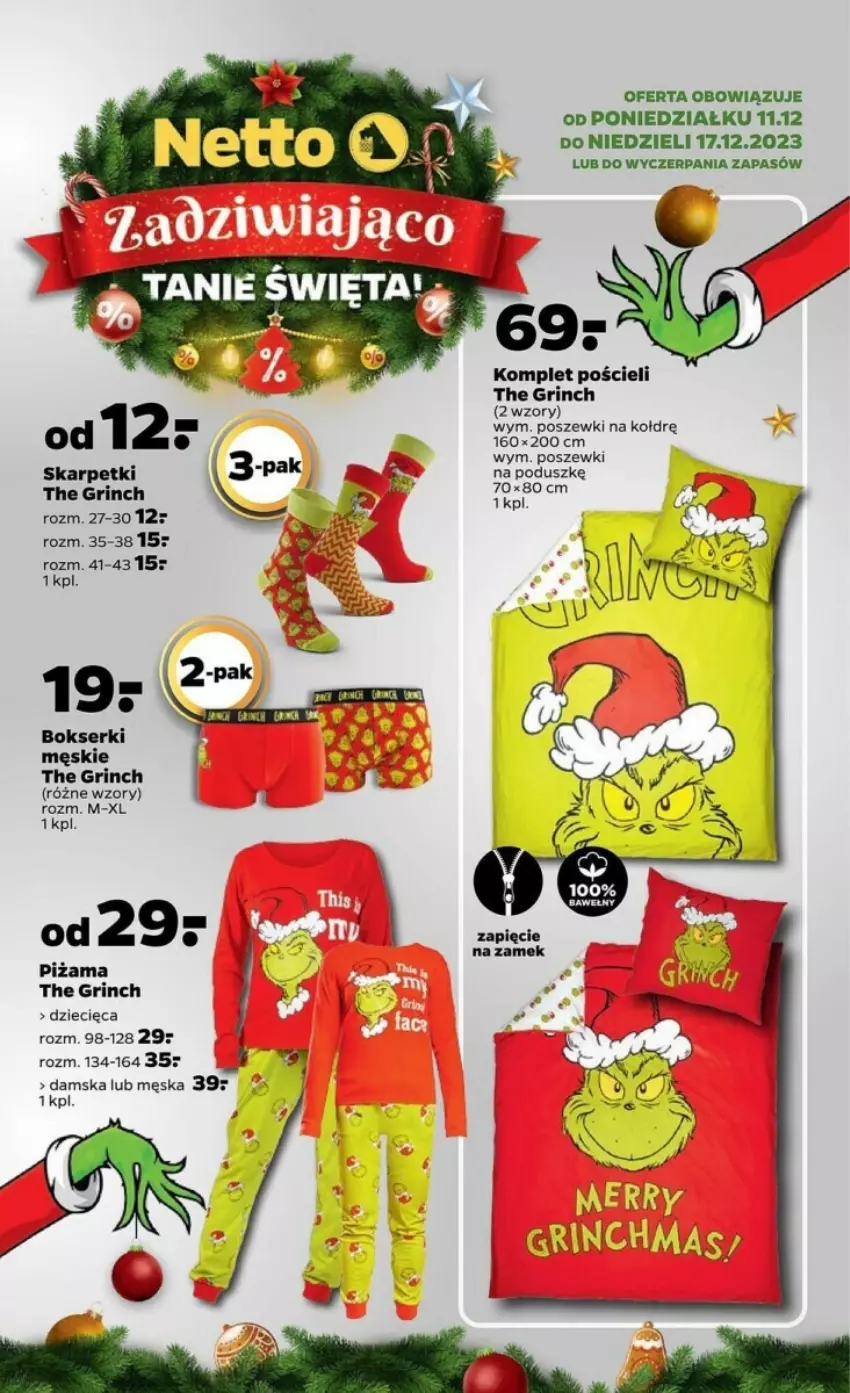 Gazetka promocyjna Netto - ważna 11.12 do 17.12.2023 - strona 2 - produkty: Bokserki, Dzieci, Karp, Komplet pościeli, Piżama, Pościel, Ser, Skarpetki