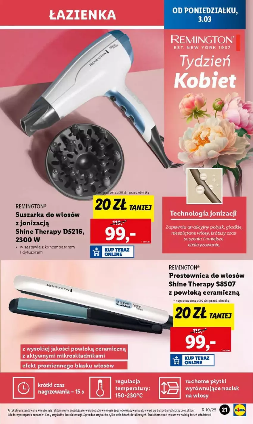 Gazetka promocyjna Lidl - ważna 03.03 do 10.03.2025 - strona 14 - produkty: HP, Prostownica do włosów, Remington, Suszarka