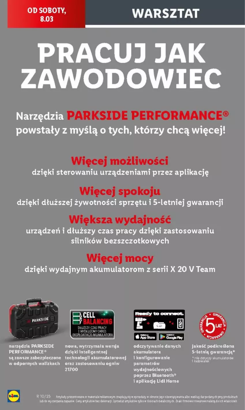 Gazetka promocyjna Lidl - ważna 03.03 do 10.03.2025 - strona 50 - produkty: Akumulator, Intel, Kasia, Parkside, Piec, Por, Sok, Walizka