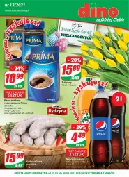 Gazetka promocyjna Dino - Gazetka - Gazetka - ważna od 06.04 do 06.04.2021 - strona 1 - produkty: Tulipan, Kawa mielona, Kawa, Prima, Bukiet, Kiełbasa biała, Kiełbasa