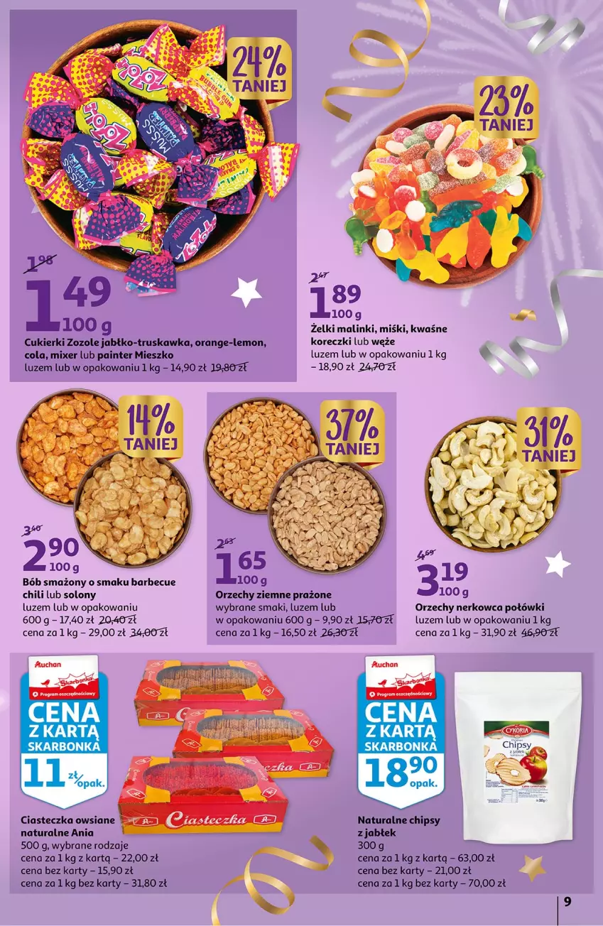Gazetka promocyjna Auchan - Moc Okazji na Nowy Rok Hipermarkety - ważna 27.12 do 31.12.2022 - strona 9 - produkty: Chipsy, Cukier, Cukierki, Gra