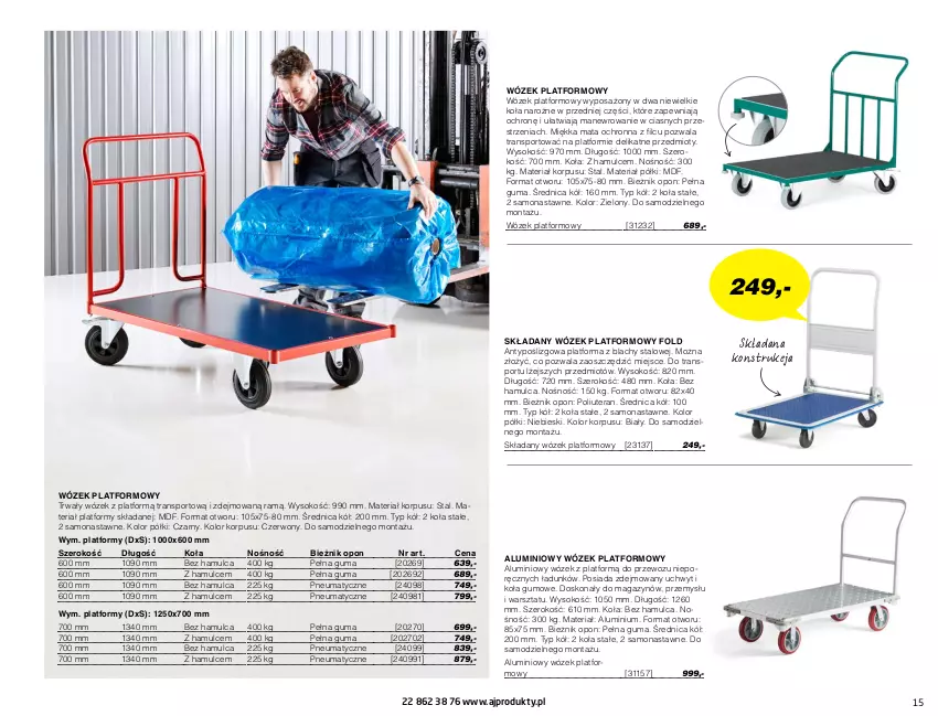 Gazetka promocyjna AJ Produkty - Magazyn - ważna 01.01 do 31.03.2021 - strona 15 - produkty: Anew, Bieżnik, Mata ochronna, Por, Sok, Sport, Tera, Tran, Wózek