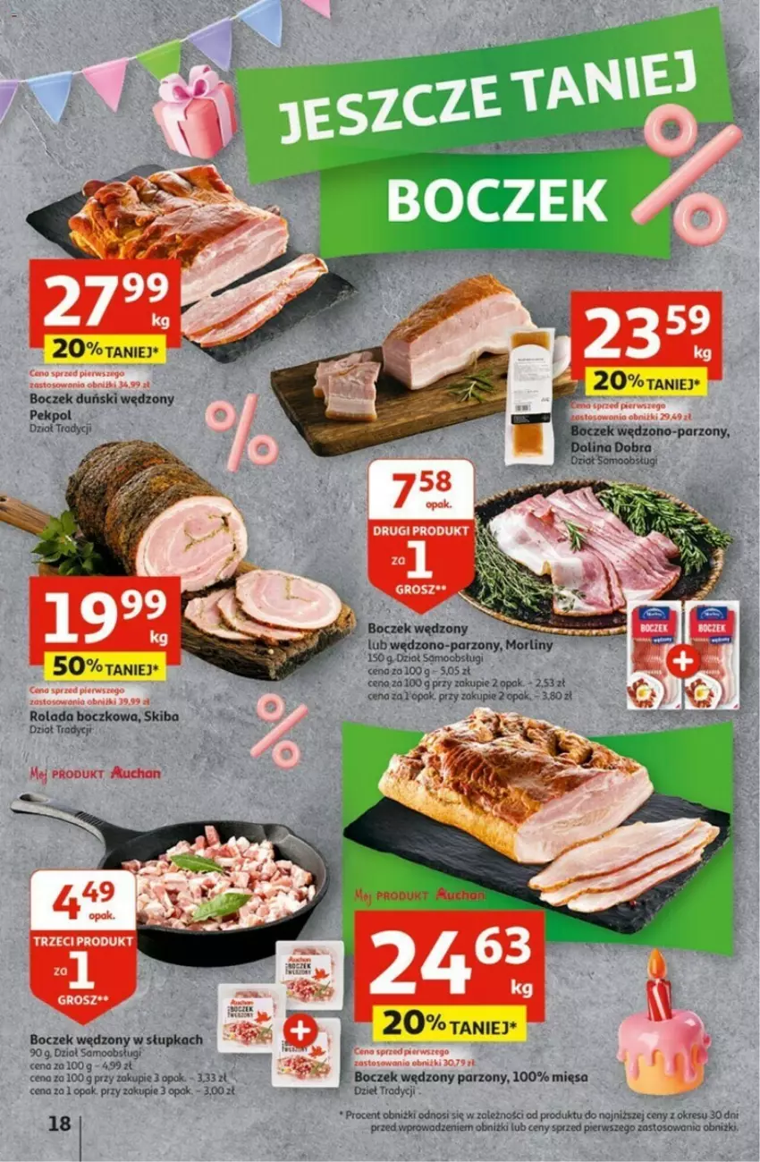 Gazetka promocyjna Auchan - ważna 02.05 do 08.05.2024 - strona 10 - produkty: Boczek, Morliny, Pekpol, Rolada