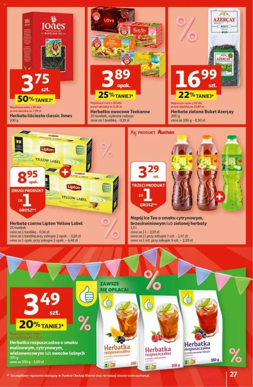 Gazetka promocyjna Auchan - ważna 02.05 do 08.05.2024 - strona 20 - produkty: Herbata, Herbata czarna, Ice tea, Lipton, Napój, Por, Teekanne