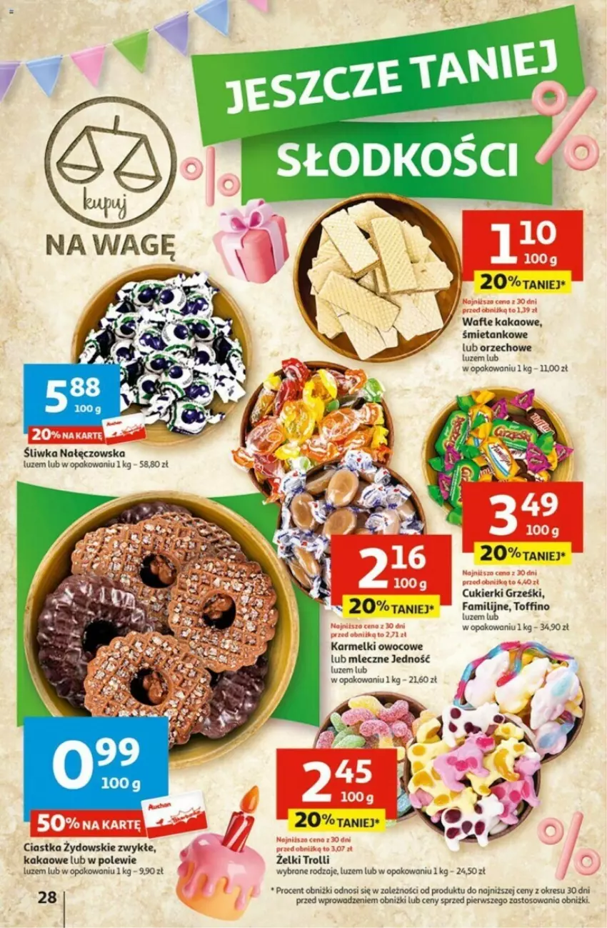 Gazetka promocyjna Auchan - ważna 02.05 do 08.05.2024 - strona 21 - produkty: Ciastka, Cukier, Cukierki, Grześki, Kakao, Toffino