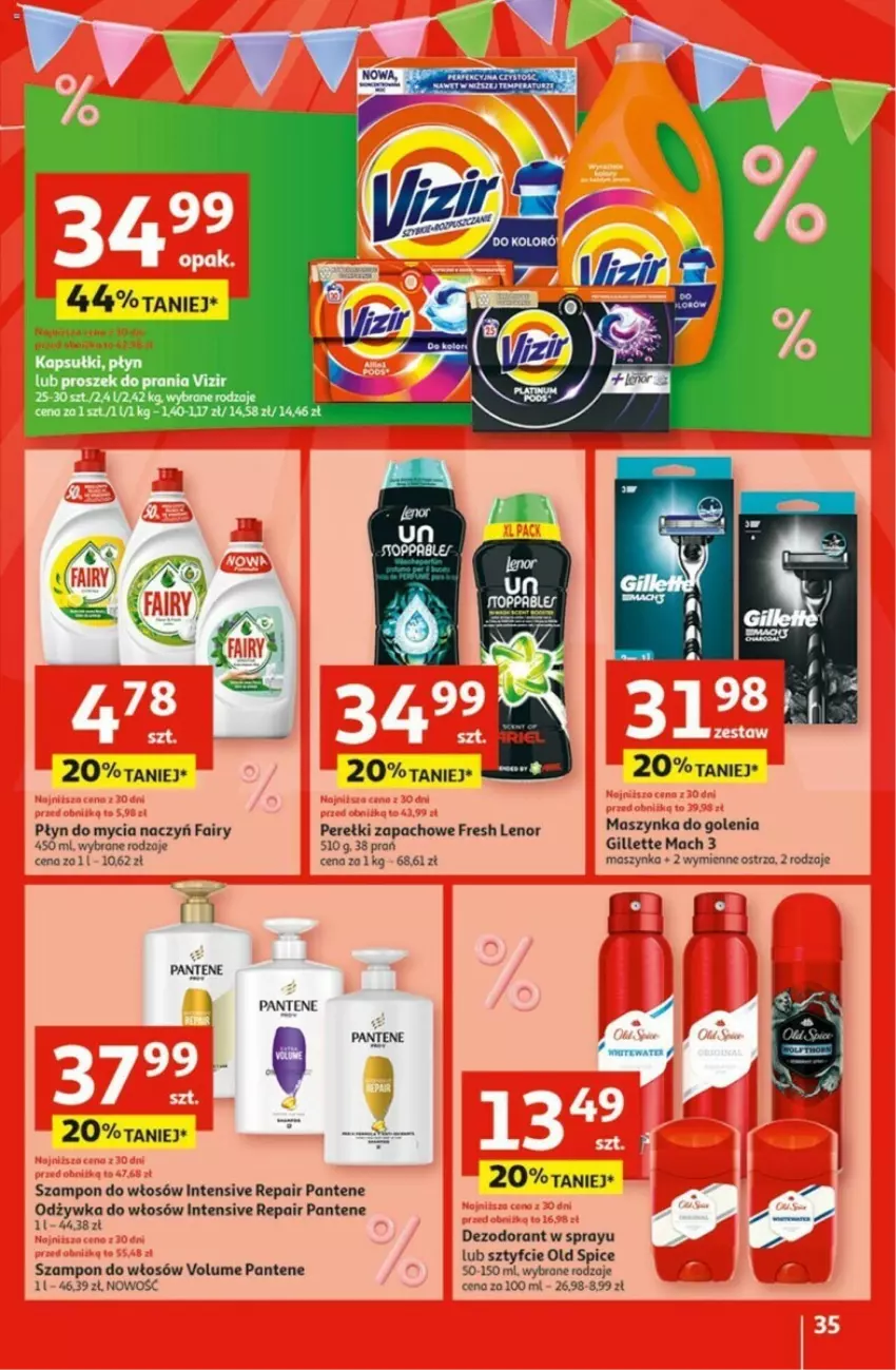 Gazetka promocyjna Auchan - ważna 02.05 do 08.05.2024 - strona 29 - produkty: Dezodorant, Do mycia naczyń, Fa, Fairy, Gillette, Kiwi, Lenor, Maszynka, Maszynka do golenia, Mop, Odżywka, Old Spice, Pantene, Perełki zapachowe, Płyn do mycia, Płyn do mycia naczyń, Proszek do prania, Ryż, Szampon, Szynka, Vizir