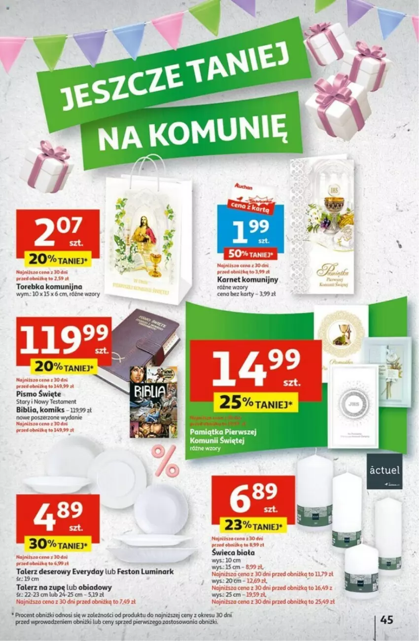 Gazetka promocyjna Auchan - ważna 02.05 do 08.05.2024 - strona 40 - produkty: Deser, Ser, Talerz, Talerz deserowy, Torebka