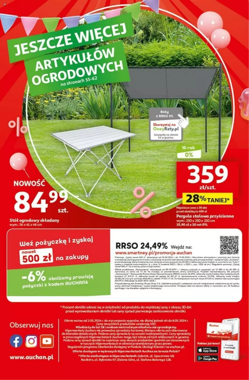 Gazetka promocyjna Auchan - ważna 02.05 do 08.05.2024 - strona 60 - produkty: Fa, Gra, Noż, Ser, Stół, Tera