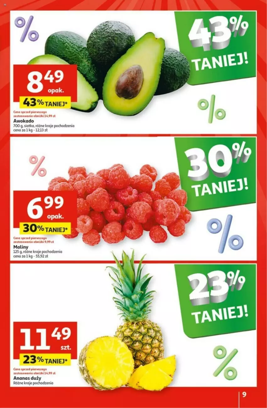 Gazetka promocyjna Auchan - ważna 02.05 do 08.05.2024 - strona 63 - produkty: Ananas, Maliny, Siatka