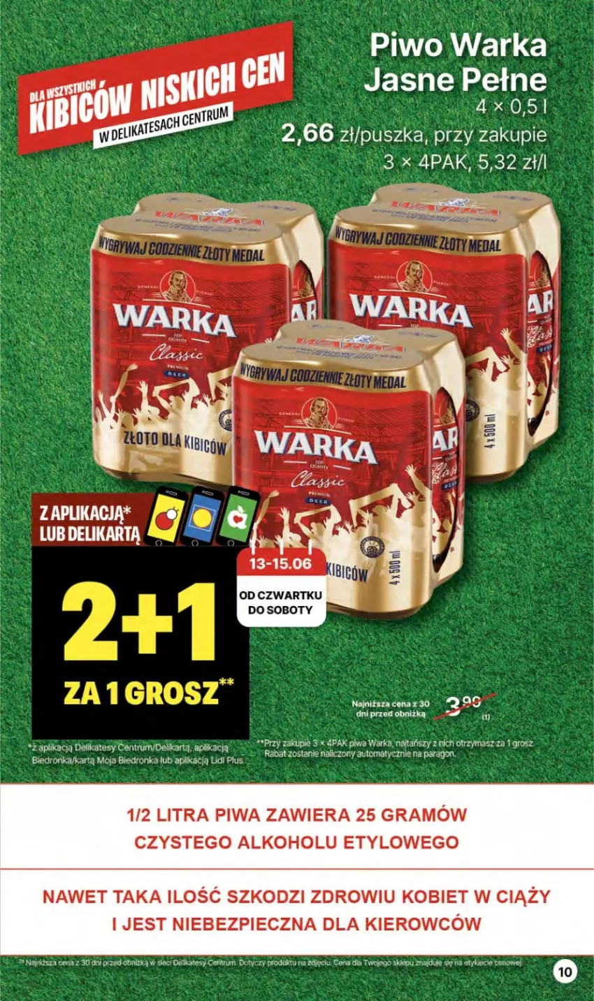 Gazetka promocyjna Delikatesy Centrum - NOWA GAZETKA Delikatesy Centrum od 13 czerwca! 13-19.06.2024 - ważna 13.06 do 19.06.2024 - strona 10 - produkty: Gra, Piec, Piwa, Piwo, Warka