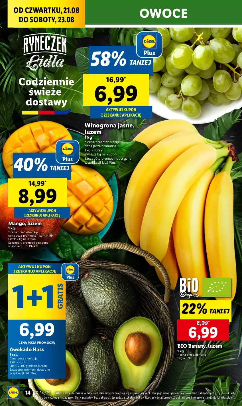 Gazetka promocyjna Lidl - GAZETKA - ważna 21.08 do 23.08.2025 - strona 18 - produkty: Banany, Gra, Mango, Owoce, Wino, Winogrona