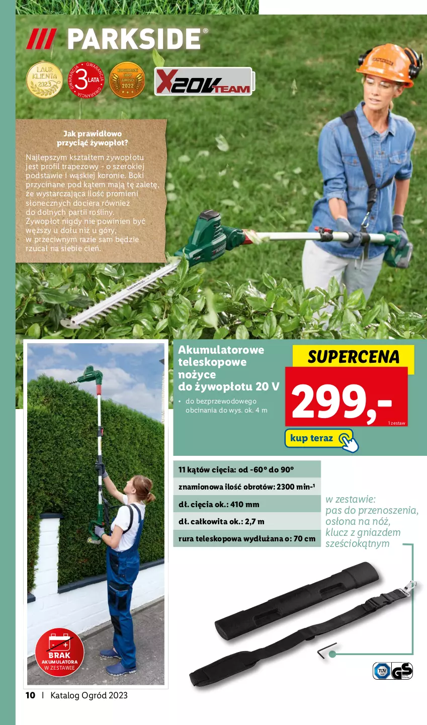 Gazetka promocyjna Lidl - KATALOG OGRÓD - ważna 27.03 do 28.05.2023 - strona 10 - produkty: Akumulator, Cień, Noż, Nożyce, Ogród, Rura, Teleskop, Tera