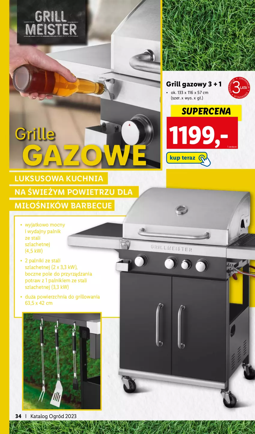 Gazetka promocyjna Lidl - KATALOG OGRÓD - ważna 27.03 do 28.05.2023 - strona 34 - produkty: Grill, Grill gazowy, Kuchnia, Ogród, Tera