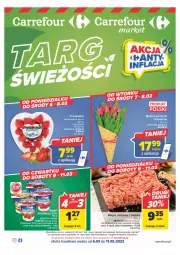 Gazetka promocyjna Carrefour - Gazetka Targ świeżości - Gazetka - ważna od 11.03 do 11.03.2023 - strona 1 - produkty: Mięso mielone, Ser, Truskawki, Kosz, Mięso