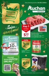 Gazetka promocyjna Auchan - Gazetka Magia Oszczędzania Auchan Supermarket - Gazetka - ważna od 30.11 do 30.11.2022 - strona 1 - produkty: Mięso mielone, Dawtona, Mięso mielone z łopatki wieprzowej, Ser, Koc, Helio, Mięso, Groszek