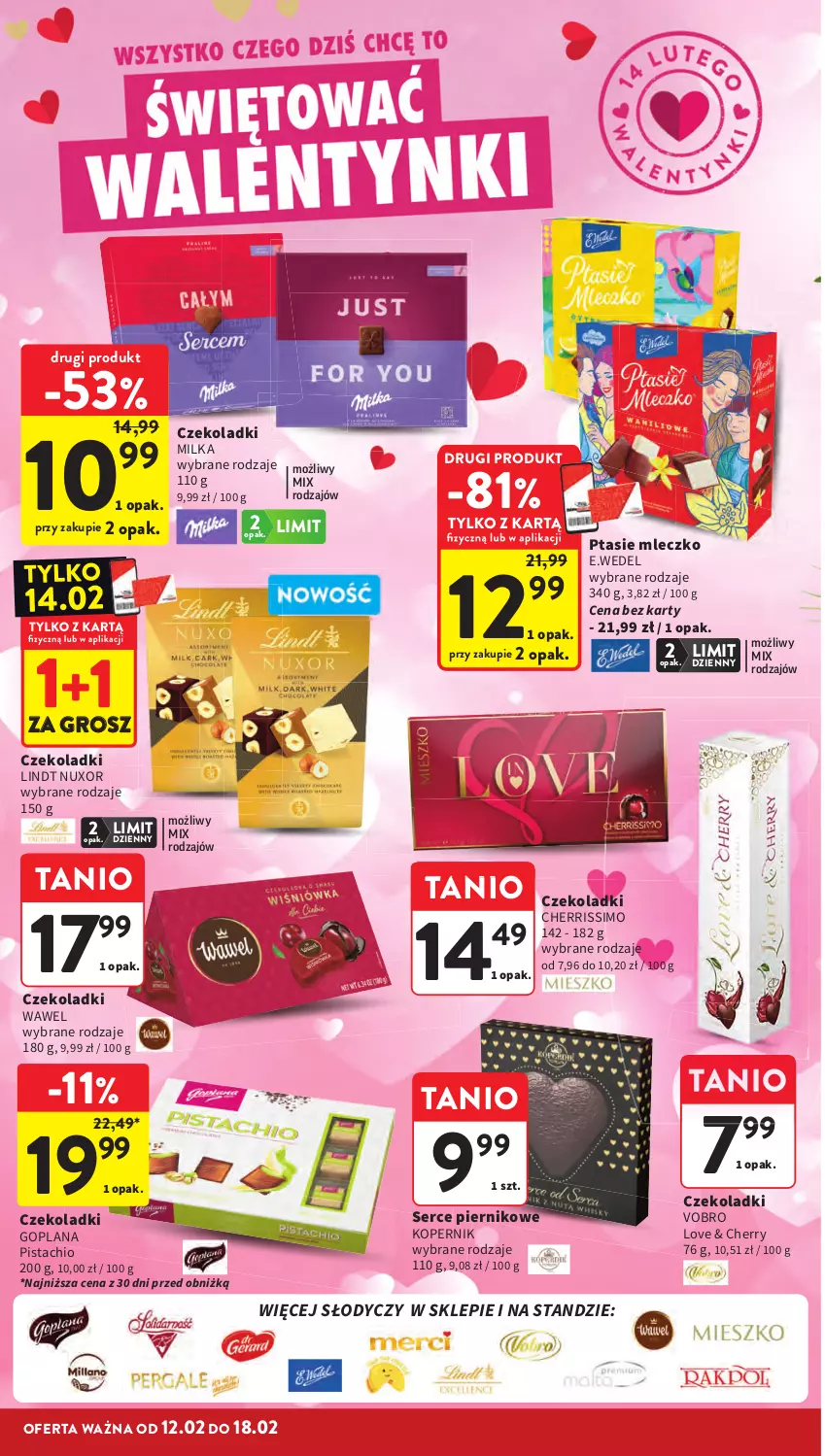 Gazetka promocyjna Intermarche - Gazetka promocyjna - ważna 12.02 do 18.02.2026 - strona 12 - produkty: Goplana, LANA, Lindt, Milka, Mleczko, Piernik, Ptasie mleczko, Ser, Wawel
