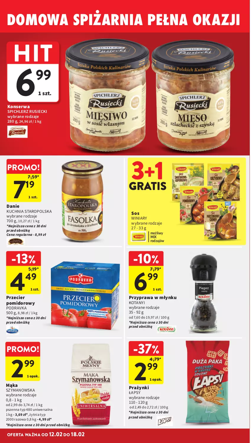 Gazetka promocyjna Intermarche - Gazetka promocyjna - ważna 12.02 do 18.02.2026 - strona 32 - produkty: Gra, Kuchnia, Kuchnia Staropolska, Mąka, Podravka, Ser, Sos, Spichlerz Rusiecki, Winiary