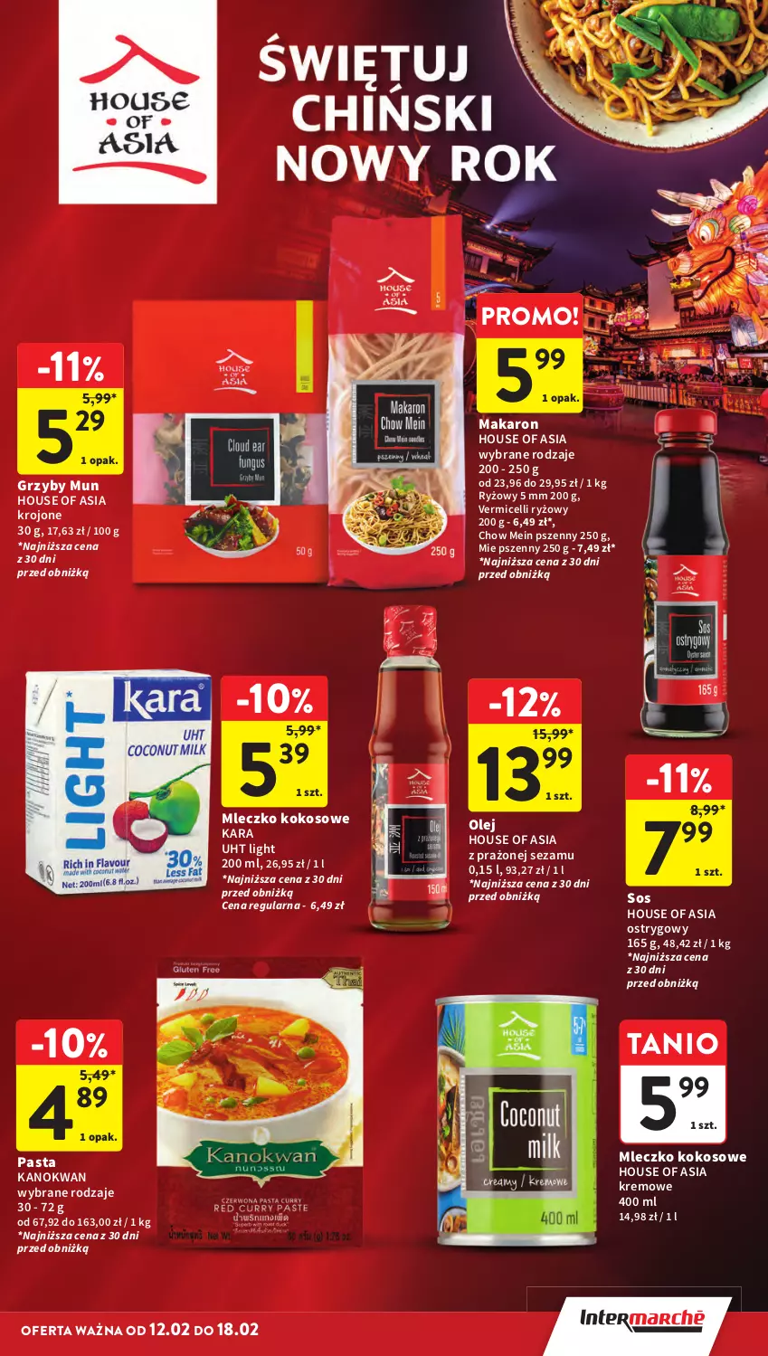 Gazetka promocyjna Intermarche - Gazetka promocyjna - ważna 12.02 do 18.02.2026 - strona 33 - produkty: Grzyby, Grzyby mun, House of Asia, Kokos, Makaron, Mleczko, Olej, Ryż, Sezam, Sos