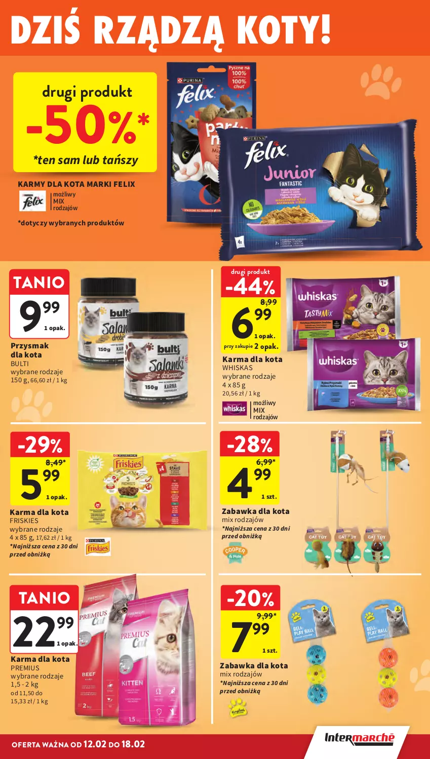 Gazetka promocyjna Intermarche - Gazetka promocyjna - ważna 12.02 do 18.02.2026 - strona 37 - produkty: Felix, Friskies, Przysmak dla kota, Whiskas, Zabawka