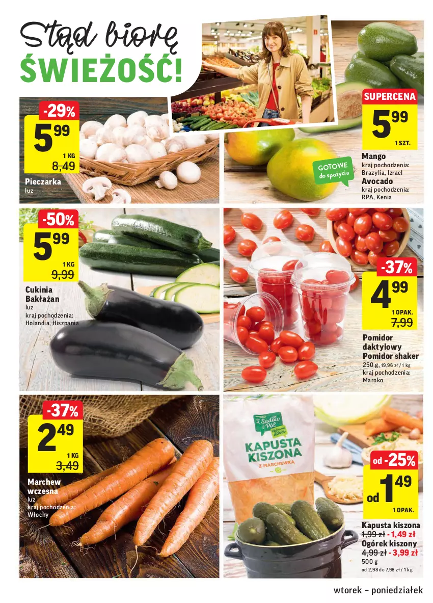 Gazetka promocyjna Intermarche - Świeżo i tanio - ważna 11.05 do 17.05.2021 - strona 10 - produkty: Avocado, Mango, Ogórek, Piec, Pieczarka