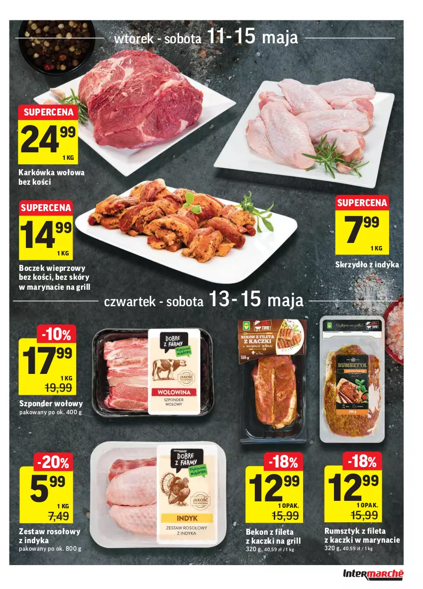 Gazetka promocyjna Intermarche - Świeżo i tanio - ważna 11.05 do 17.05.2021 - strona 15 - produkty: Beko, Boczek, Boczek wieprzowy, Grill, Rum, Szponder wołowy