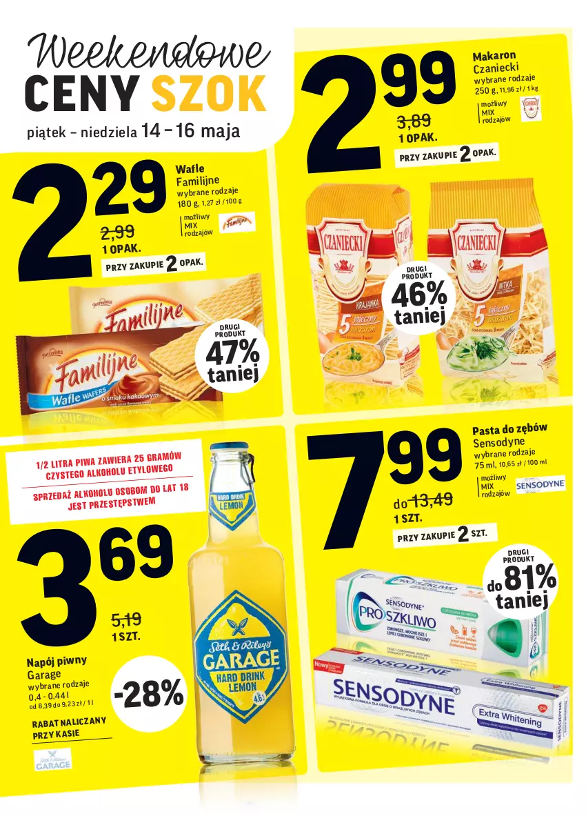 Gazetka promocyjna Intermarche - Świeżo i tanio - ważna 11.05 do 17.05.2021 - strona 39 - produkty: Fa, Makaron, Napój, Sensodyne, Wafle