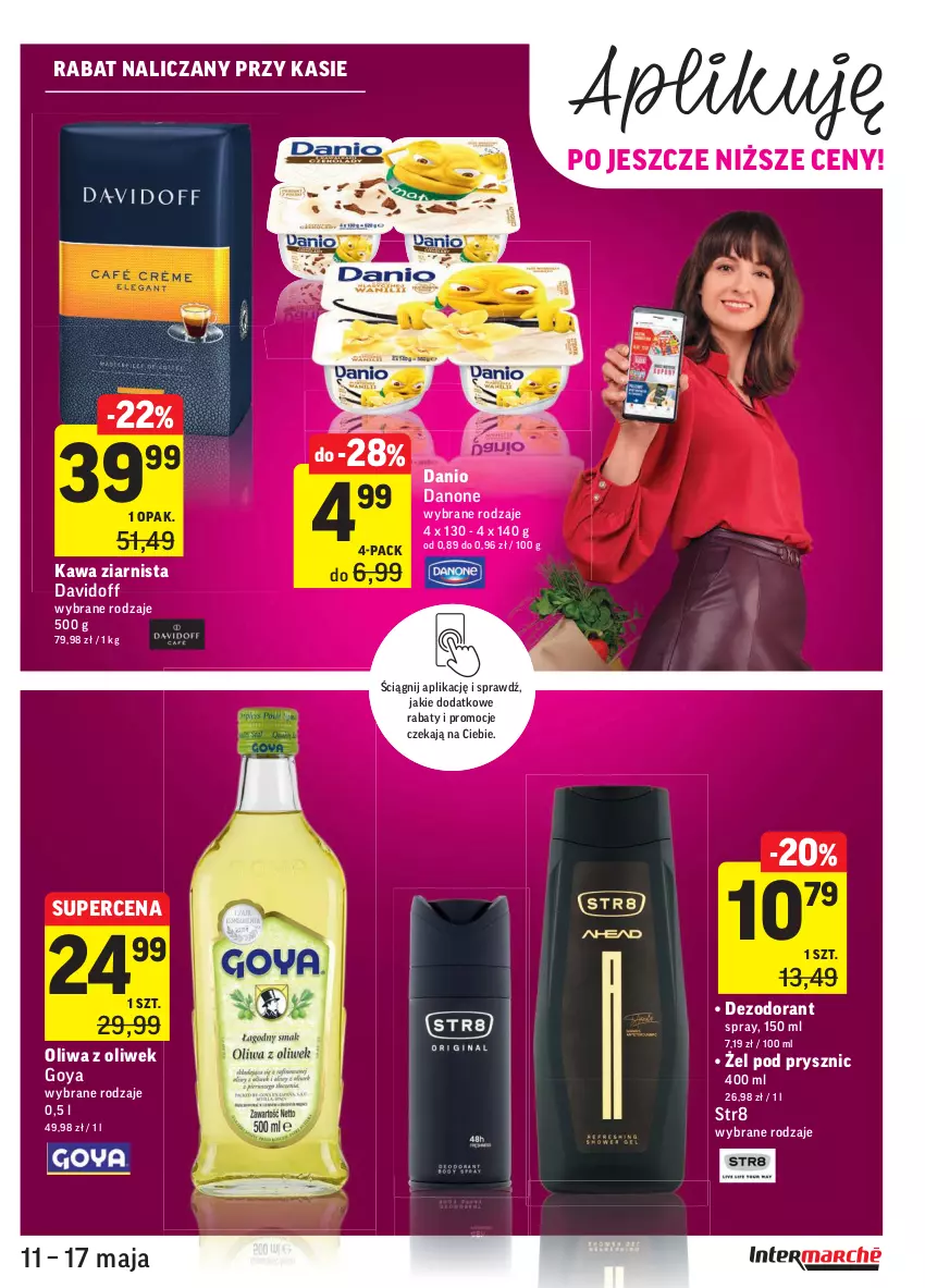 Gazetka promocyjna Intermarche - Świeżo i tanio - ważna 11.05 do 17.05.2021 - strona 7 - produkty: Danio, Danone, Davidoff, Dezodorant, Kawa, Kawa ziarnista, Oliwa z oliwek, Str8