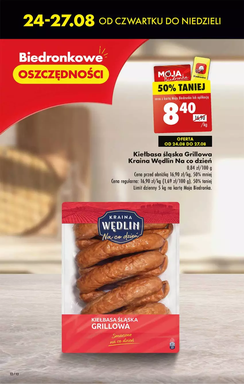 Gazetka promocyjna Biedronka - Od czwartku - ważna 24.08 do 30.08.2023 - strona 12 - produkty: Grill, Kiełbasa, Kiełbasa śląska