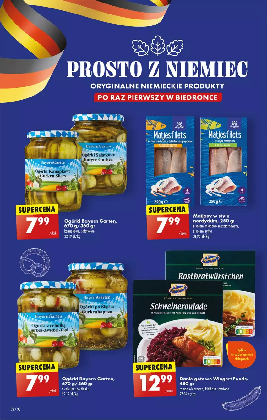 Gazetka promocyjna Biedronka - Od czwartku - ważna 24.08 do 30.08.2023 - strona 32 - produkty: Danie gotowe, Gin, Kiełbasa, Matjas, Mus, Rolada, Sałat, Sos, Top