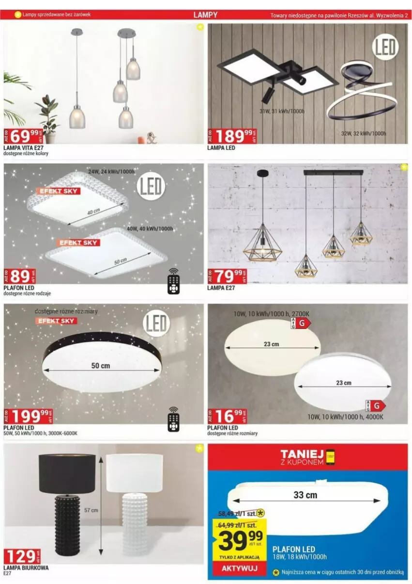 Gazetka promocyjna Merkury Market - ważna 01.10 do 31.10.2023 - strona 6 - produkty: Biurko, Lampa, Lampa biurkowa, LG, Plafon, Plafon LED