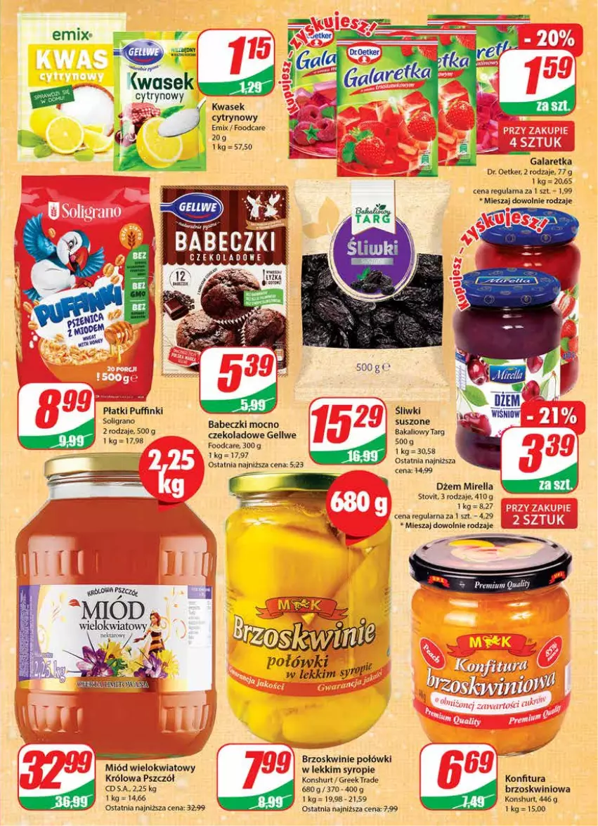 Gazetka promocyjna Dino - Gazetka - ważna 04.01 do 10.01.2023 - strona 7 - produkty: Babeczki, Brzoskwinie, Dr. Oetker, Dżem, Gala, Galaretka, Konfitura, Miód, Mus, Puf, Syrop