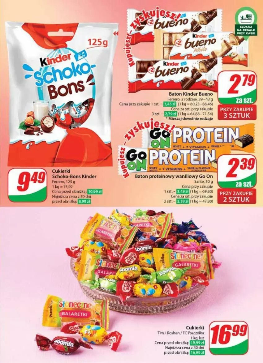 Gazetka promocyjna Dino - ważna 03.07 do 09.07.2024 - strona 67 - produkty: Baton, Cukier, Cukierki, Ferrero, Kinder, Kinder Bueno, Sante