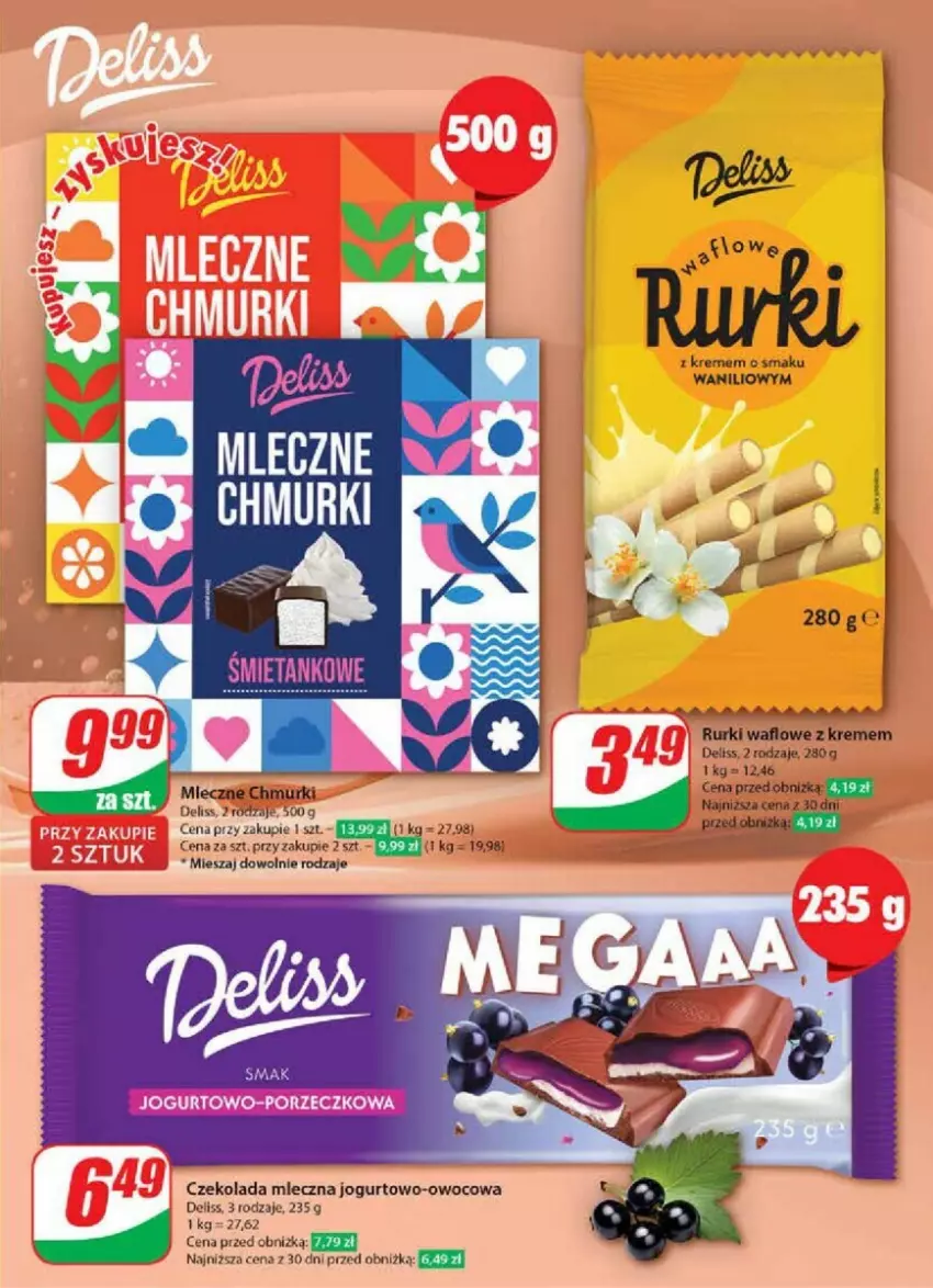 Gazetka promocyjna Dino - ważna 03.07 do 09.07.2024 - strona 69 - produkty: Czekolada, Czekolada mleczna, Deliss, Jogurt, Rurki