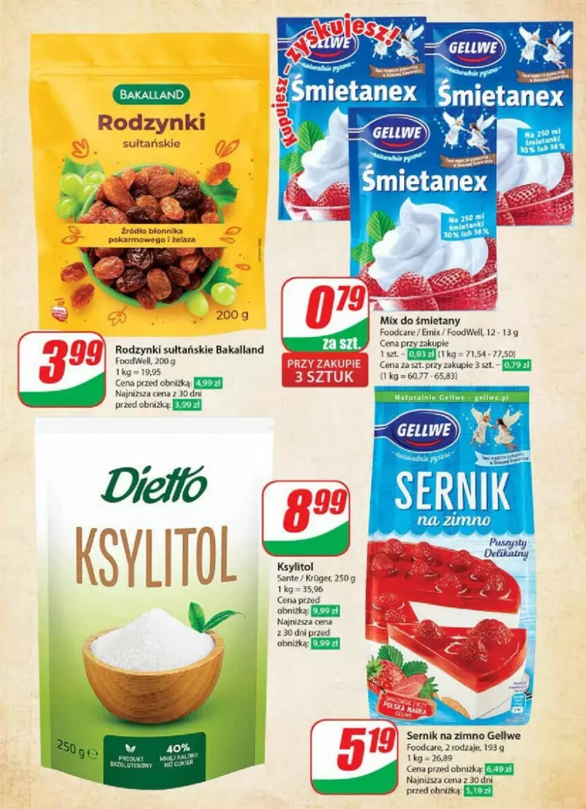 Gazetka promocyjna Dino - ważna 03.07 do 09.07.2024 - strona 7 - produkty: Bakalland, Ksylitol, Rodzynki, Sante, Ser