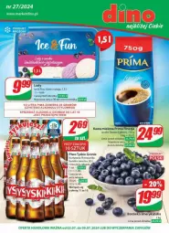 Gazetka promocyjna Dino - Gazetka - ważna od 09.07 do 09.07.2024 - strona 1 - produkty: Piwa, Piwo, Gra, Kawa mielona, Kawa, Tyskie, Lody, Prima, Jacobs