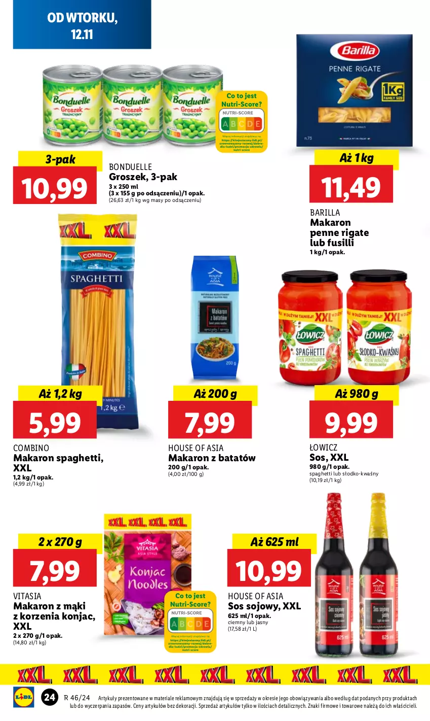 Gazetka promocyjna Lidl - GAZETKA - ważna 12.11 do 13.11.2024 - strona 26 - produkty: Barilla, Bonduelle, Groszek, House of Asia, Makaron, Penne, Sos, Sos sojowy, Spaghetti