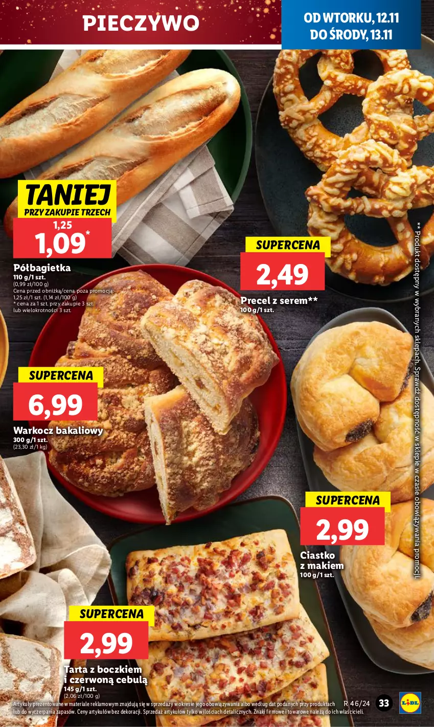 Gazetka promocyjna Lidl - GAZETKA - ważna 12.11 do 13.11.2024 - strona 37 - produkty: Bagietka, Koc, Piec, Pieczywo, Półbagietka, Ser, Tarta