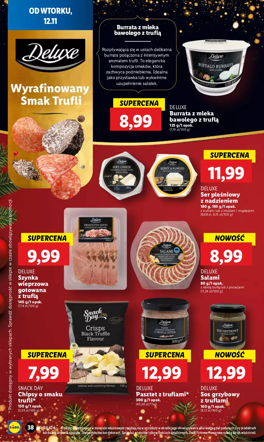 Gazetka promocyjna Lidl - GAZETKA - ważna 12.11 do 13.11.2024 - strona 42 - produkty: Burrata, Chipsy, LEGO, Pasztet, Salami, Sałat, Ser, Ser pleśniowy, Sos, Sos grzybowy, Szynka, Szynka wieprzowa