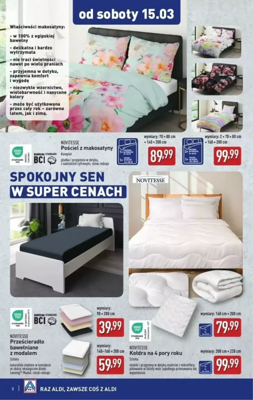 Gazetka promocyjna Aldi - ważna 12.03 do 15.03.2025 - strona 12 - produkty: Fa, Kołdra, Moda, Por, Pościel, Prześcieradło