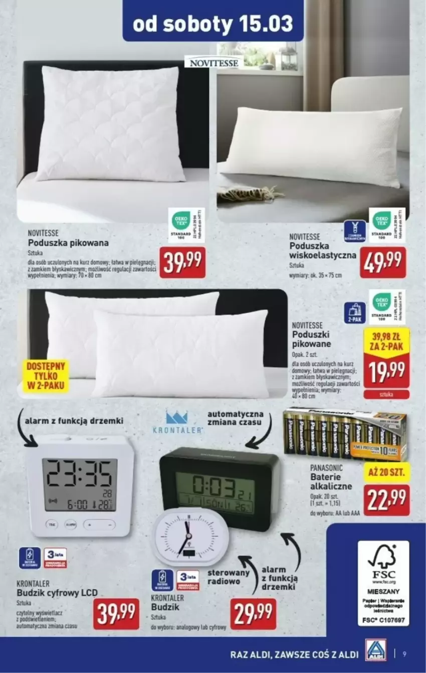 Gazetka promocyjna Aldi - ważna 12.03 do 15.03.2025 - strona 13 - produkty: Budzik, Panasonic, Poduszka